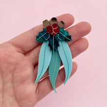 Load image into Gallery viewer, Christmas Gum Leaves Brooch