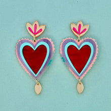 Load image into Gallery viewer, Mexican Style Heart Earrings