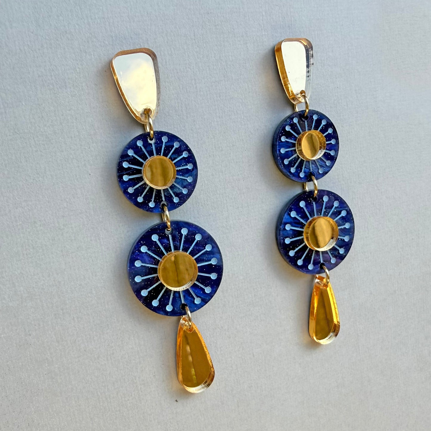 Sunburst Earrings - Ocean Blue