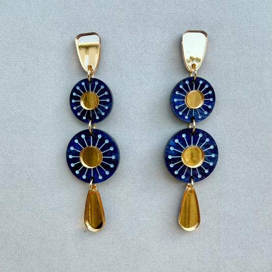 Sunburst Earrings - Ocean Blue