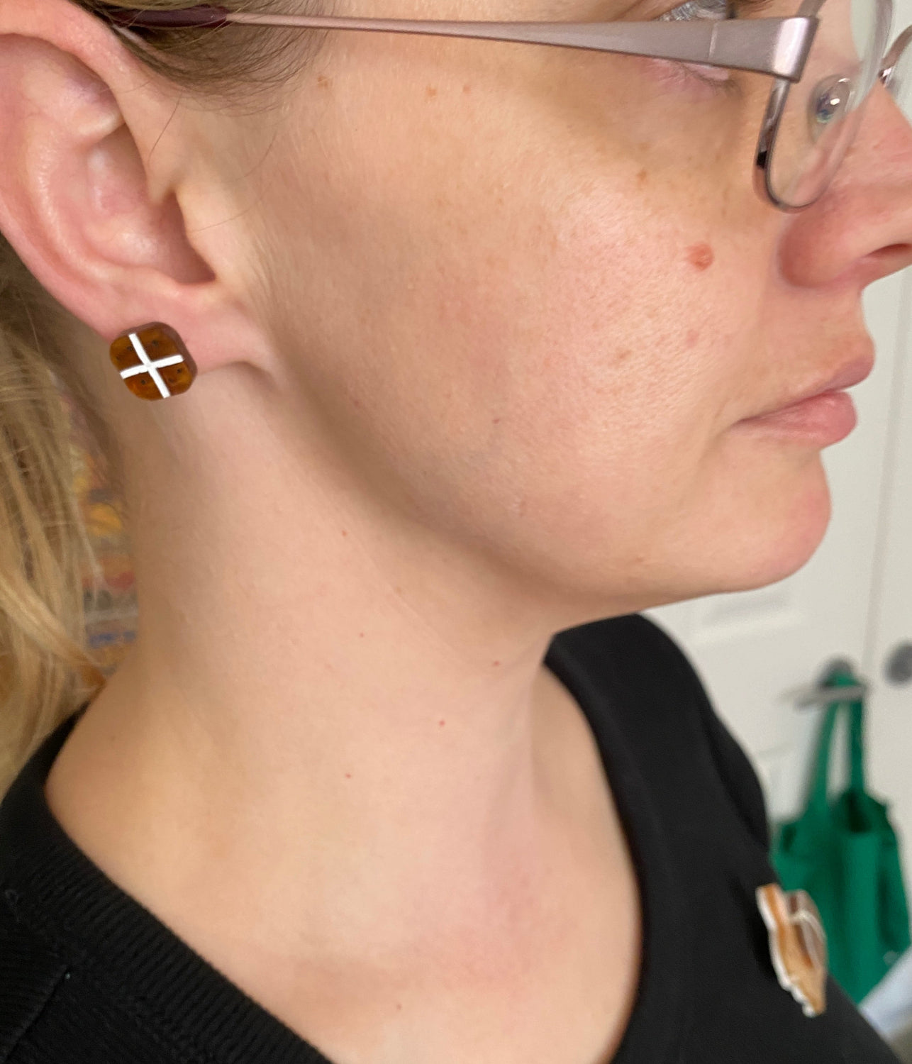 Hot Cross Bun Stud Earrings