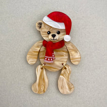 Load image into Gallery viewer, Harry Bear Face Santa Brooch
