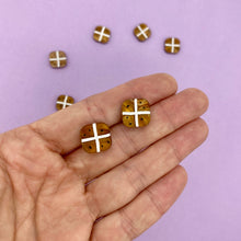Load image into Gallery viewer, Hot Cross Bun Stud Earrings