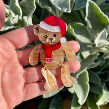 Load image into Gallery viewer, Harry Bear Face Santa Brooch