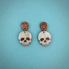 Load image into Gallery viewer, Pearly Skull Earrings