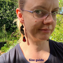 Load image into Gallery viewer, Red-Tailed Black Cockatoo Statement Earrings