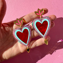 Load image into Gallery viewer, Mexican Style Heart Earrings
