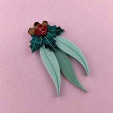 Load image into Gallery viewer, Christmas Gum Leaves Brooch