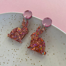 Load image into Gallery viewer, Bunny Glitter earrings - Pink