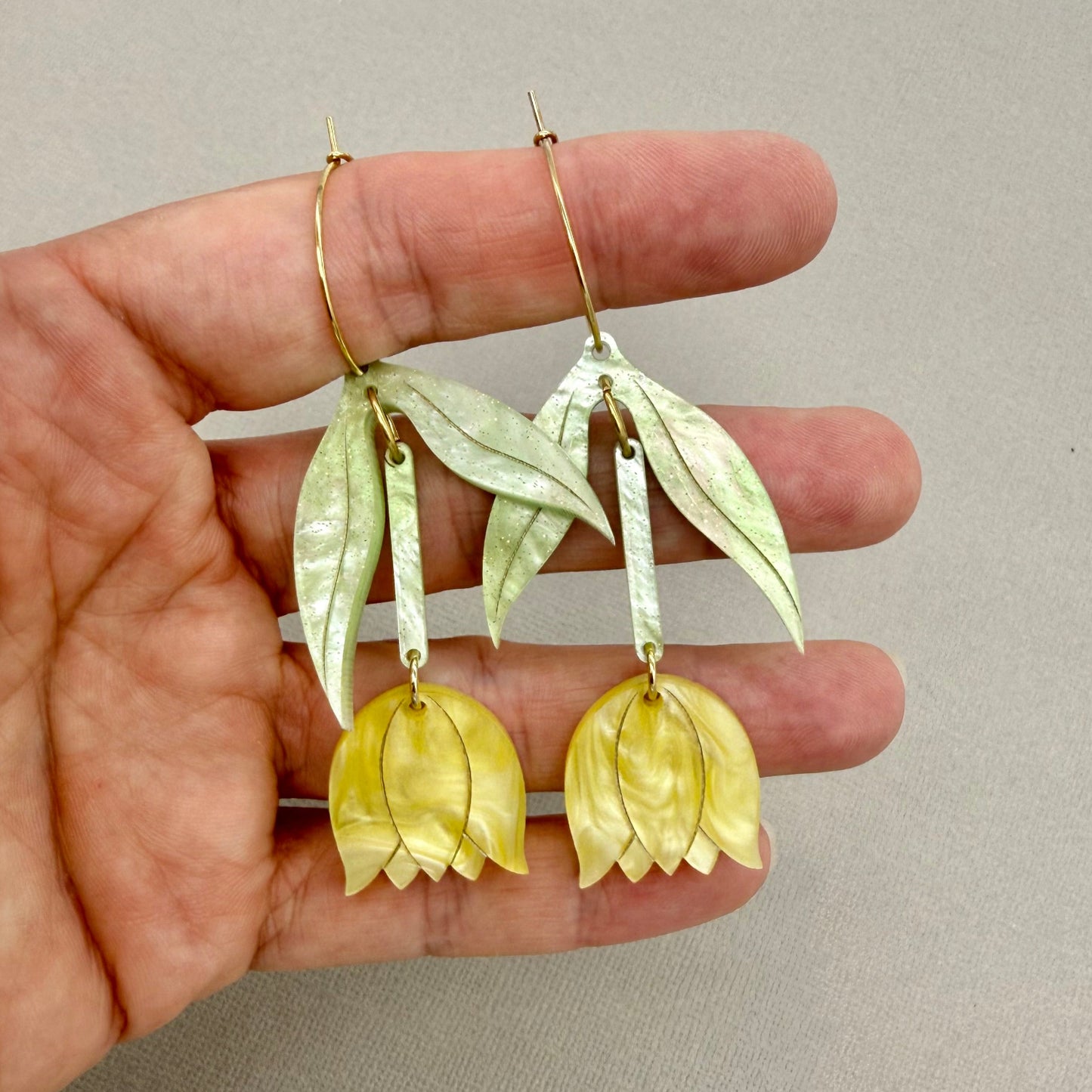Tulip Earrings - Yellow
