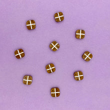 Load image into Gallery viewer, Hot Cross Bun Stud Earrings