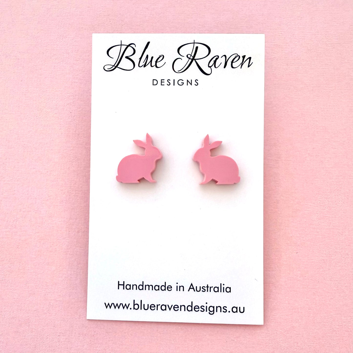 Bunny Rabbit Stud Earrings - Light Pink