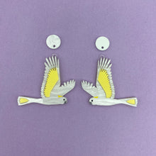 Load image into Gallery viewer, Sulphur Crested White Cockatoo earrings