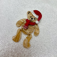 Load image into Gallery viewer, Harry Bear Face Santa Brooch