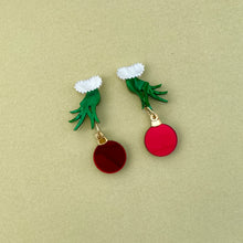 Load image into Gallery viewer, Preorder Grinch Bauble Earrings - Marble