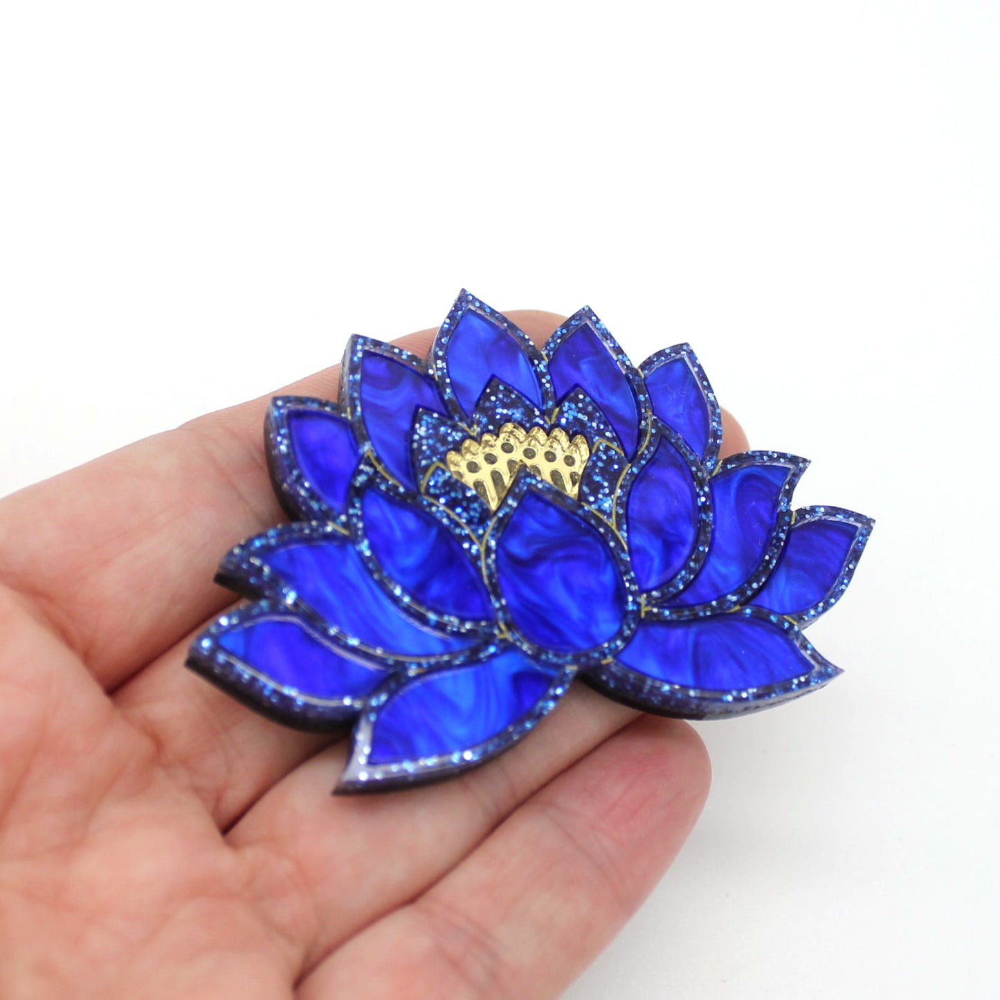 Preorder Blue Lotus Brooch - Dark