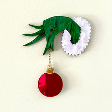 Load image into Gallery viewer, Preorder The Grinch Bauble Brooch - Marble