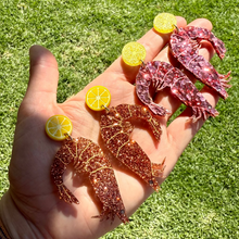 Load image into Gallery viewer, Prawn Statement Earrings - Bronze Glitter