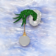 Load image into Gallery viewer, Preorder The Grinch Bauble Brooch - Glitter