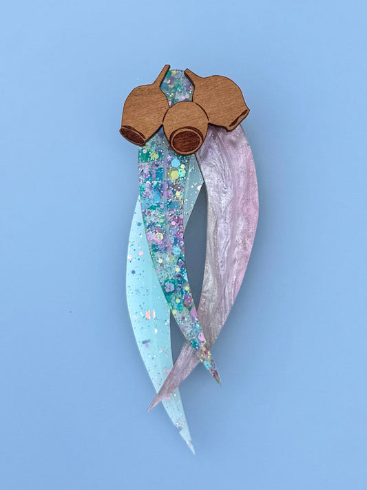Gum Leaves Brooch - Sweet Pastels