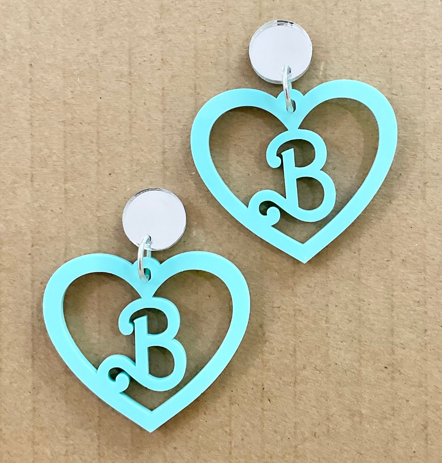 SAMPLE Barbie Heart 'B' Earrings