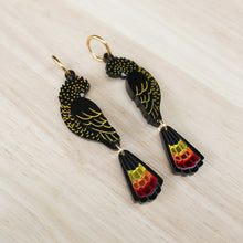 Load image into Gallery viewer, Red-Tailed Black Cockatoo Statement Earrings