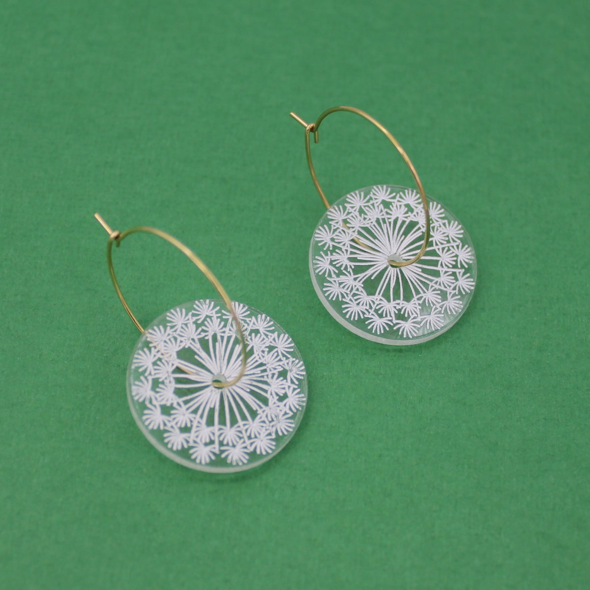 Dandelion Hoop Earrings