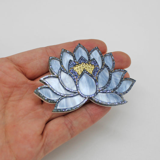 Preorder Blue Lotus Brooch - Light