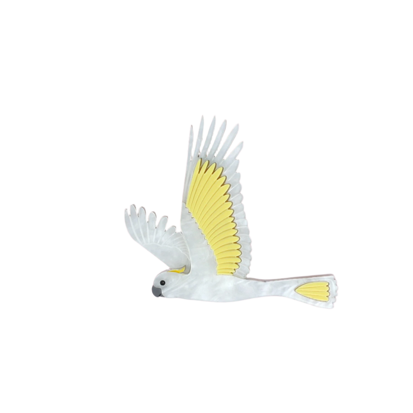 Sulphur Crested White Cockatoo brooch