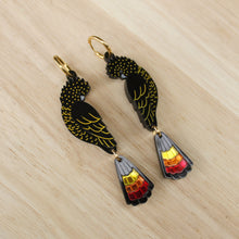 Load image into Gallery viewer, Red-Tailed Black Cockatoo Statement Earrings