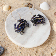 Load image into Gallery viewer, Lunar Blue Crab Earrings