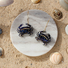 Load image into Gallery viewer, Lunar Blue Crab Earrings