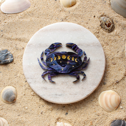 Lunar Blue Crab Brooch