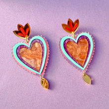 Load image into Gallery viewer, Mexican Style Heart Earrings