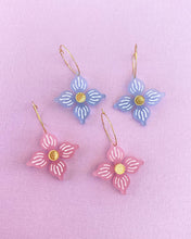 Load image into Gallery viewer, Flower Hoop earrings - Frosted Baby Pink