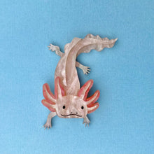 Load image into Gallery viewer, Antonio the Axolotl brooch (Leucistic)
