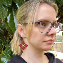 Load image into Gallery viewer, Flower Hoop earrings - Neon yellow