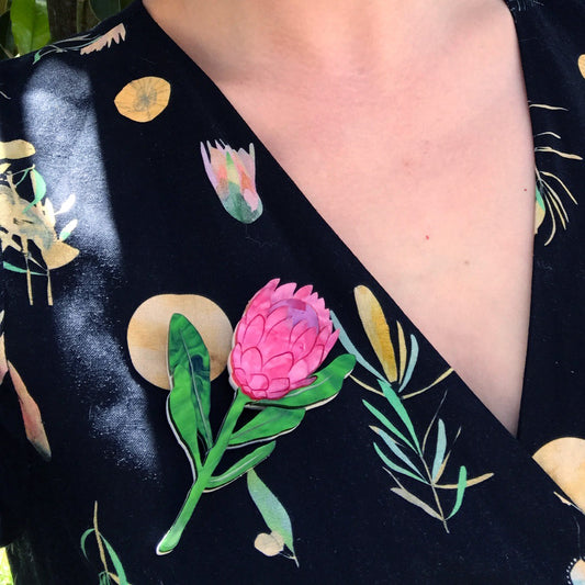 Protea brooch