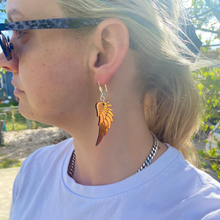 Load image into Gallery viewer, Angel Wing Drop Earrings - Black Iridescent