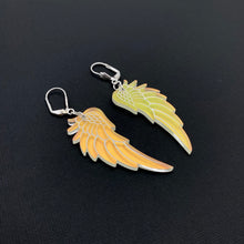 Load image into Gallery viewer, Angel Wing Drop Earrings - Frosted Iridescent