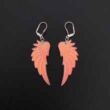 Load image into Gallery viewer, Angel Wing Drop Earrings - Frosted Iridescent