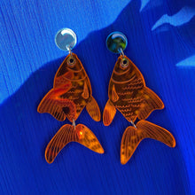Load image into Gallery viewer, Large Goldfish earrings - Orange Mirror