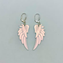 Load image into Gallery viewer, Angel Wing Drop Earrings - Frosted Iridescent