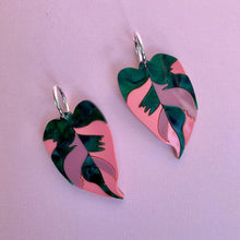 Load image into Gallery viewer, Philodendron Pink Princess Earrings
