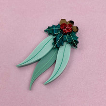 Load image into Gallery viewer, Christmas Gum Leaves Brooch
