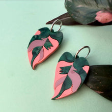 Load image into Gallery viewer, Philodendron Pink Princess Earrings

