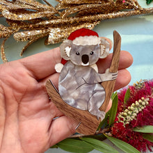 Load image into Gallery viewer, Preorder Koala Santa Brooch
