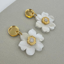 Load image into Gallery viewer, Cherry Blossom Earrings - White Marble
