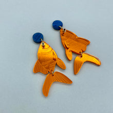 Load image into Gallery viewer, SECONDS Medium Goldfish earrings - Orange Mirror
