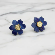 Load image into Gallery viewer, Cherry Blossom Stud Earrings - Midnight Blue
